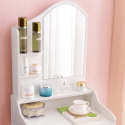 Toaletka kosmetyczna do makijażu z lustrem oraz stołkiem Flora Oferta