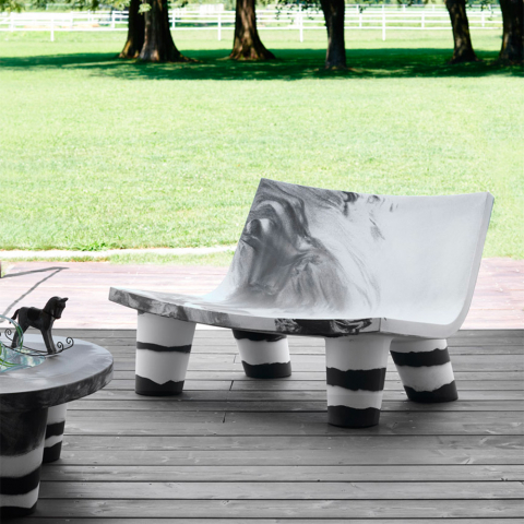Sofa ogrodowa biało-czarna Slide Low Lita Love Anniversary Promocja