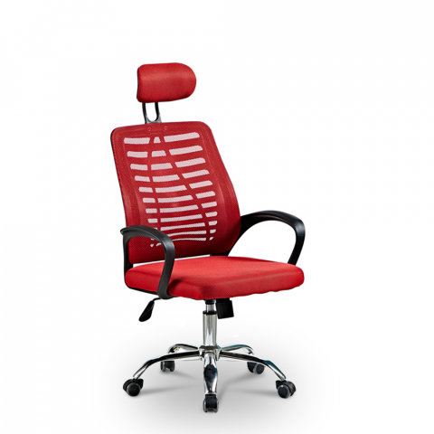 Ergonomiczny fotel biurowy z zagłówkiem z oddychającej tkaniny Equilibrium Fire