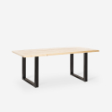 Metalowy stół do jadalni z drewnianym blatem, prostokątny 160x80cm Rajasthan 160 Model