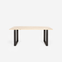 Metalowy stół do jadalni z drewnianym blatem, prostokątny 180x80 Cm Rajasthan 180 Cechy
