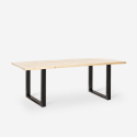 Metalowy stół do jadalni z drewnianym blatem, prostokątny 180x80 Cm Rajasthan 180 Model