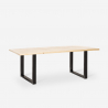 Metalowy stół do jadalni z drewnianym blatem, prostokątny 180x80 Cm Rajasthan 180 Model