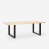 Metalowy stół do jadalni z drewnianym blatem, prostokątny 200x80 Cm Rajasthan 200 Cechy