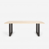 Metalowy stół do jadalni z drewnianym blatem, prostokątny 200x80 Cm Rajasthan 200 Model
