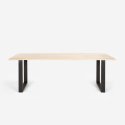 Metalowy stół do jadalni z drewnianym blatem, prostokątny 220x80 Cm Rajasthan 220 Model