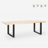 Metalowy stół do jadalni z drewnianym blatem, prostokątny 220x80 Cm Rajasthan 220 Wybór