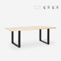 Metalowy stół do jadalni z drewnianym blatem, prostokątny 180x80 Cm Rajasthan 180 Wybór