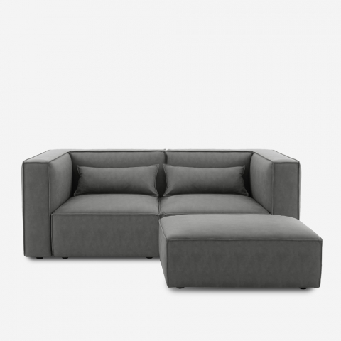 Nowoczesna modułowa sofa 2-osobowa z tkaniny z otomaną Solv Promocja