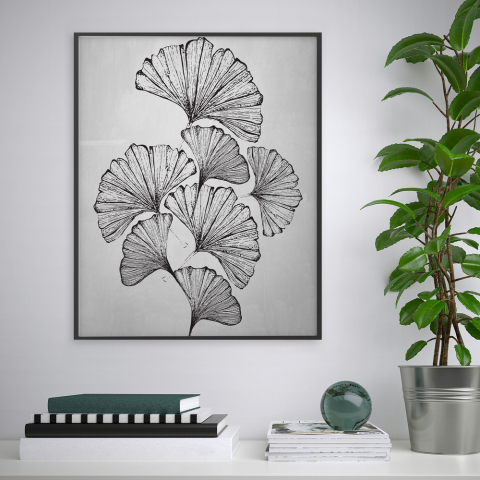  Obraz liście czarno-biały ramka minimalistyczny design 40x50cm Variety Masamba