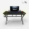 Biurko gamingowe 120x60cm uchwyt na picie i słuchawki Sportbot 120 LED Promocja