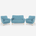 Zestaw do salonu 2 skandynawskie fotele i 2 osobowa sofa Cleis Model