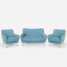 Zestaw do salonu 2 skandynawskie fotele i 2 osobowa sofa Cleis Model