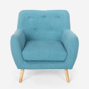 Zestaw do salonu 2 skandynawskie fotele i 2 osobowa sofa Cleis 