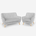 Fotel do salonu i 2 osobowa sofa skandynawski design Algot Środki