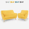 Fotel do salonu i 2 osobowa sofa skandynawski design Algot Stan Magazynowy