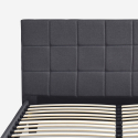 Podwójne łóżko z tkaniny z podstawą z listew 160x190cm Sion Rabaty
