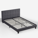 Podwójne łóżko z tkaniny z podstawą z listew 160x190cm Sion Sprzedaż
