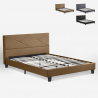 Podwójne łóżko z tkaniny z podstawą z listew Vevey 160x190cm Stan Magazynowy