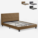 Podwójne łóżko z podstawą z listew w tkaninie Olten 160x190cm Cena