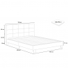 Podwójne łóżko  w tkaninie Jona z listwową podstawą 160x190cm 