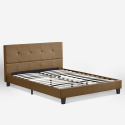 Podwójne łóżko  w tkaninie Jona z listwową podstawą 160x190cm Model