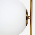 Złota designerska lampa stołowa ze szklaną kulą abat jour Bella Oferta