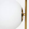 Złota designerska lampa stołowa ze szklaną kulą abat jour Bella Oferta