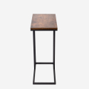 Arklys nowoczesny metalowo-drewniany stolik kawowy 40x25cm Rabaty