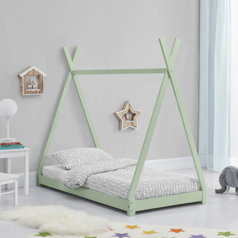 Łóżko Montessori łóżko dziecięce namiot chatka 70x140cm drewno Wigee