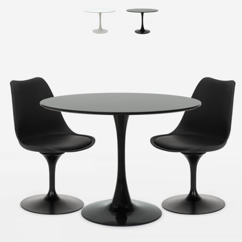 Zestaw stół 80cm Tulip i 2 krzesła styl nowoczesny Aster