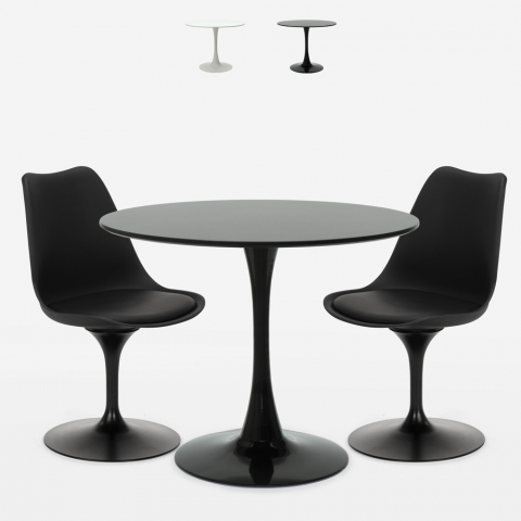 Zestaw stół 60cm i 2 krzesła Tulip nowoczesny design Alizé