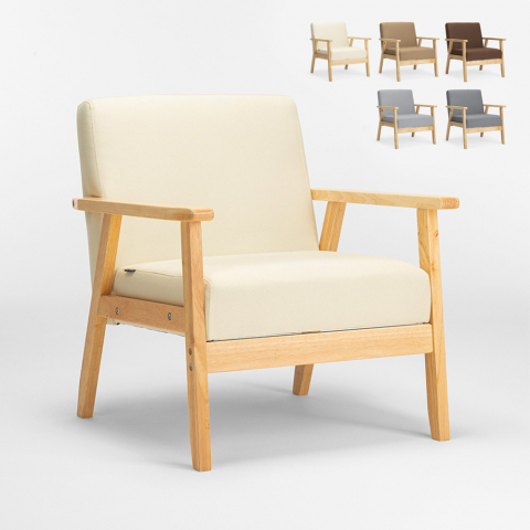 Fotel z drewnianymi podłokietnikami Uteplass