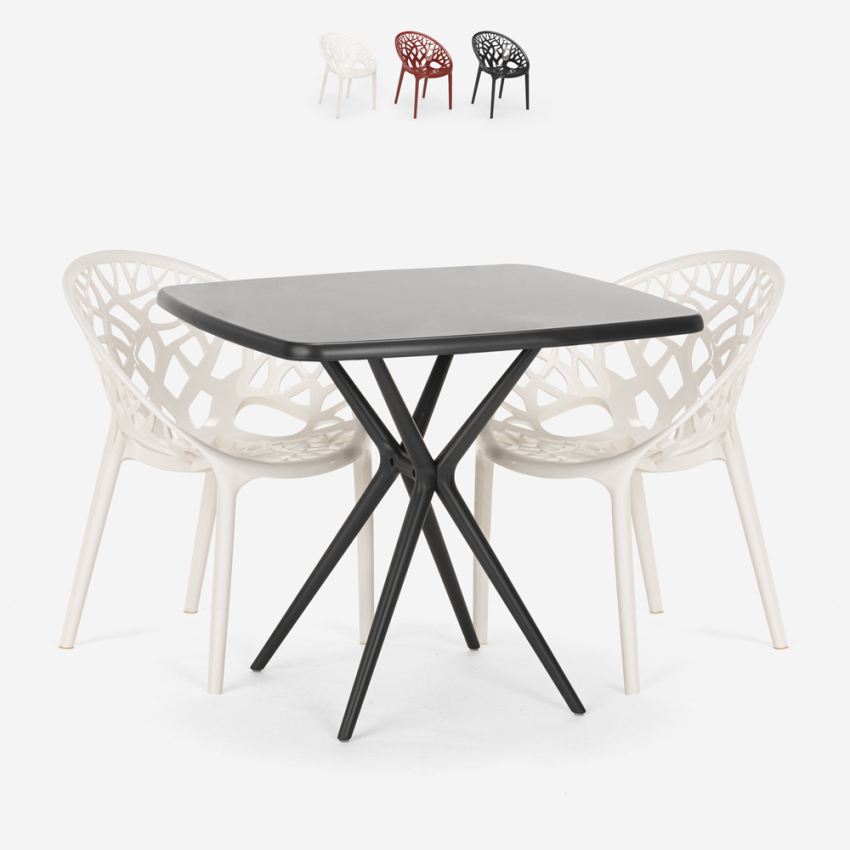 Zestaw stół 70x70cm i 2 krzesła Moai Black Oferta Zestaw stół 70x70cm i 2 krzesła Moai Black Oferta