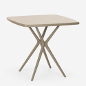 Nowoczesny beżowy kwadratowy zestaw stołowy 70x70cm 2 krzesła designerskie Wade 