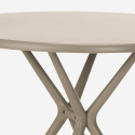 Okrągły zestaw stołowy 80 cm beżowy 2 krzesła designerskie Berel 
