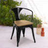 krzesło Lix w stylu industrialnym steel wood arm light 