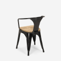 krzesło w stylu industrialnym steel wood arm light 