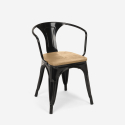 krzesło Lix w stylu industrialnym steel wood arm light 
