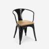 krzesło w stylu industrialnym steel wood arm light 