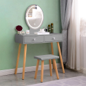 Toaletka do makijażu z szufladami i lustrem LED Serena Grey Promocja