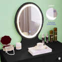 Stacja do makijażu z lustrem i szufaldami LED Serena Black Sprzedaż