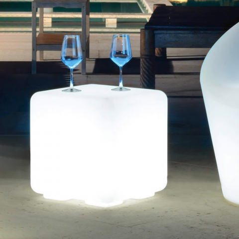 Stół z oświetleniem LED do ogrodu 43x43cm Cubo Bò