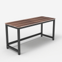 Czarne metalowe biurko z drewnianym blatem 120x60 cm, prostokątne Bridgeblack 120 