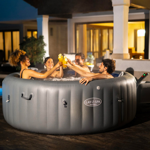 Dmuchane jacuzzi okrągłe 216x80cm Bestway Lay-Z SPA Santorini Hydrojet Pro 7-osobowe 60075 Promocja