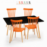 Zestaw stołowy 120x80cm czarny 4 krzesła projekt kuchnia restauracja bar Genk Sprzedaż