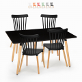 Zestaw stołowy 120x80cm czarny 4 krzesła projekt kuchnia restauracja bar Genk Promocja