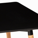 Zestaw stołowy 120x80cm czarny 4 krzesła projekt kuchnia restauracja bar Genk 