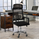 Krzesło biurowe o ergonomicznym kształcie odchylane z materiałowym zagłówkiem Baku Sprzedaż