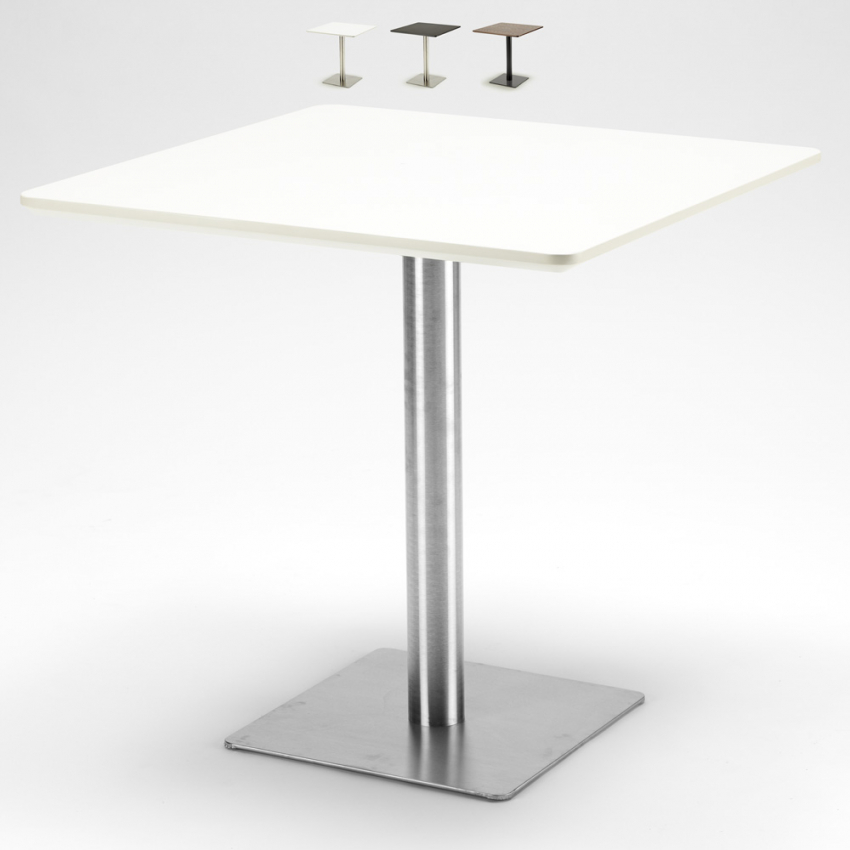 Kwadratowy stolik kawowy 90x90cm z centralną podstawą do baru bistro Horeca Model